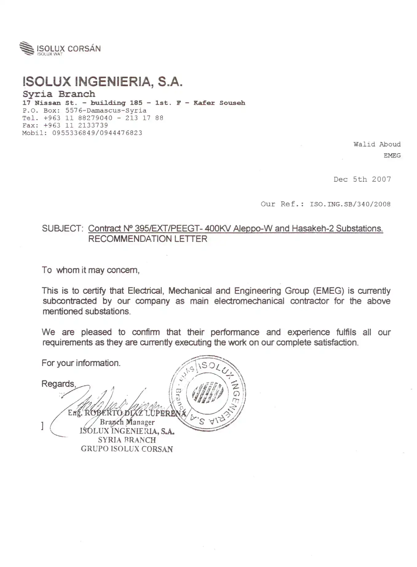 certificate-ISOLUX-5